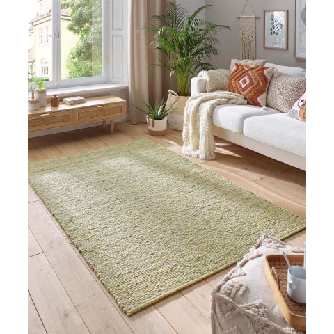 Tapeso Wollen vloerkleed - Lundr groen - 130x190 cm