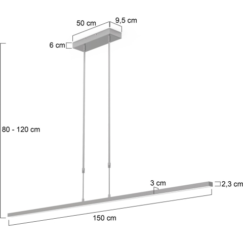 Steinhauer hanglamp Bande - staal - metaal - 3320ST