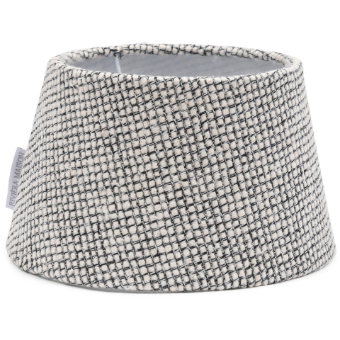 Riviera Maison Lampenkap Zwart|Wit - Lanier - Zijde|IJzer (ØxH) 20x12