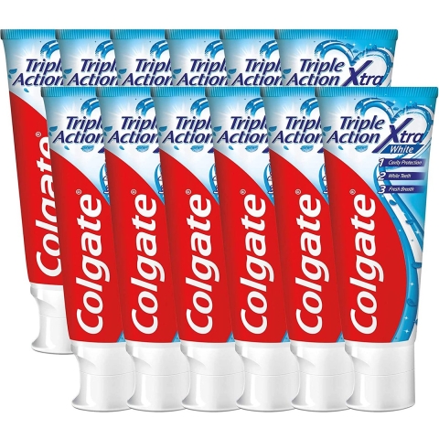 12x Colgate Tandpasta Triple Action Xtra White 75 ml