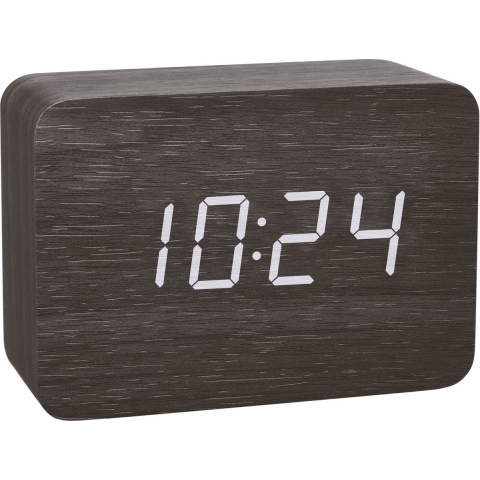 TFA Dostmann 60.2549.01 Wekker Zendergestuurd Hout, Zwart Alarmtijden 1