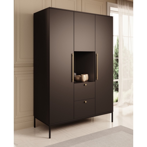 Meubella Kledingkast Lagos - Zwart - 135 cm