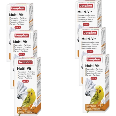 6x Beaphar Bogena Multi-Vitamine Papegaai&Parkiet 50 ml