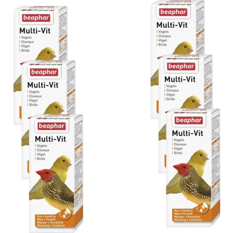 6x Beaphar Multi-Vitamine Vogel 50 ml