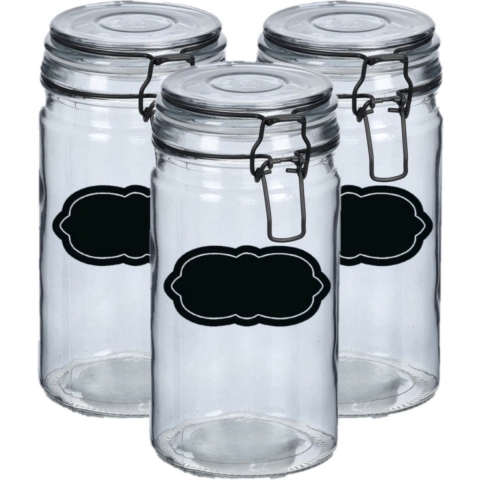 Weckpot/inmaakpot - 6x - 750 ml - glas - met beugelsluiting - incl. etiketten -