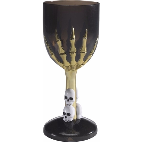 6x Halloween wijnglas zwart -