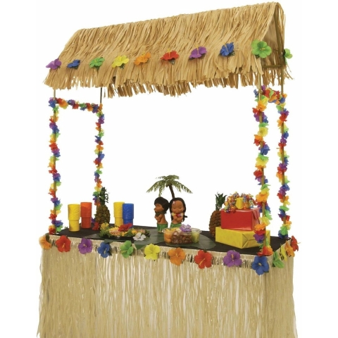 Hawaiibar/Tikibar opzetstuk voor tafel - 139 x 142 cm - Tropisch/Hawaii feest versiering -