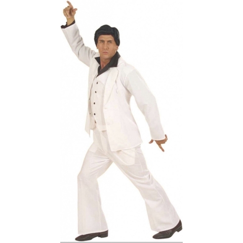 Disco fever verkleed kostuum/pak - wit 3-delig - voor heren - foute 60's party XL -