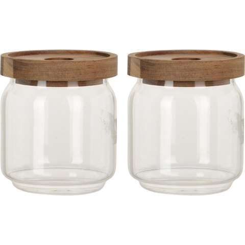 Set van 8x stuks glazen luxe keuken voorraadpot/voorraadbus 400 ml -