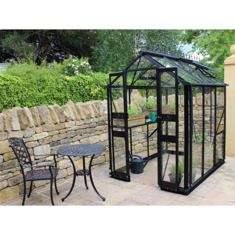 Tuinkas Birdlip 46, zwart, veiligheidsglas 3mm/1 - Royal well