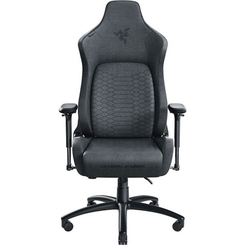 Razer Iskur Gaming Chair with Built-in Ergonomic Lumbar Support System - Multi-Layered Synthetic Leather - High Density Foam Cushions - Dark Gray Fabric - XL