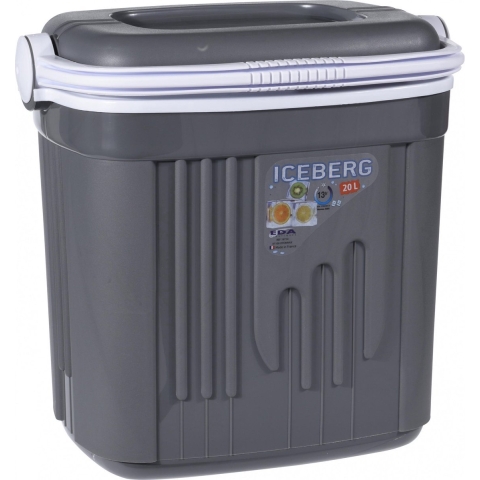 Iceberg koelbox - 20 liter - kunststof - grijs - 39 x 28 x 39 cm -