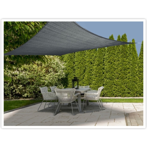 Schaduwdoek/zonnescherm vierkant antraciet 3 x 3 x 3 meter -