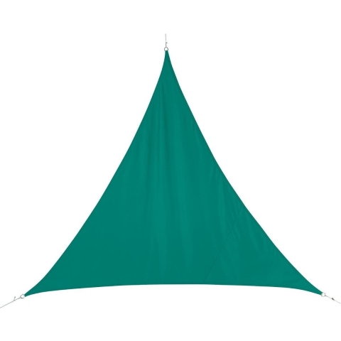 Polyester schaduwdoek/zonnescherm Curacao driehoek mint groen 3 x 3 x 3 meter -