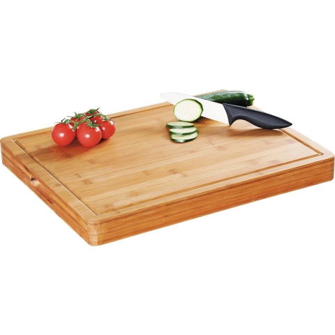 Kesper Bamboe houten snijplank/hakblok - 40 x 50 cm - Keuken artikelen - Extra dikke snijplanken -