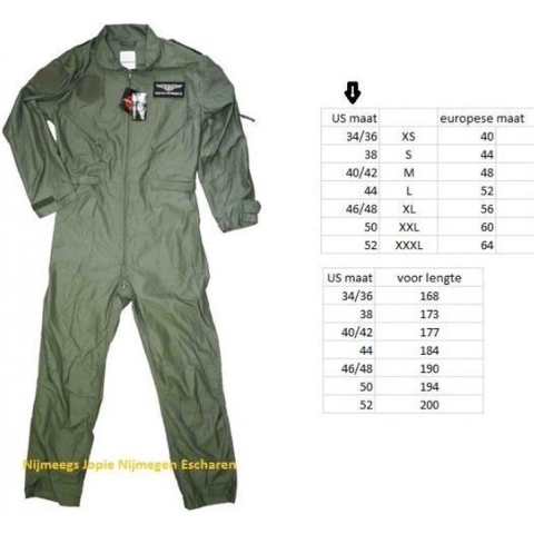 Piloten verkleed overall voor volwassenen - groen - carnaval - piloot L -