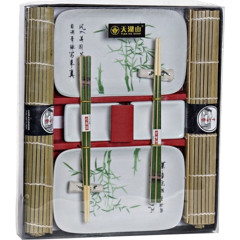 Luxe porseleinen sushi serveerset voor 2 personen 8-delig -
