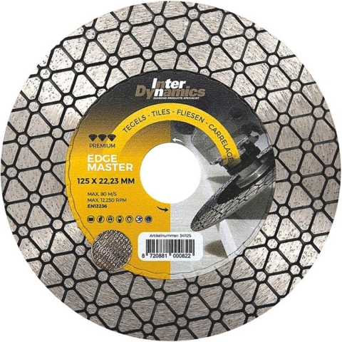 InterDynamics EdgeMaster Premium 2-in-1 diamantzaag 125 asgat 22.23mm | 1 stuk - 341125