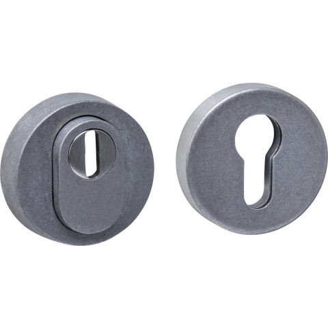 Intersteel Veiligheidsrozet SKG3 Rond met cilindergat RVS Getrommeld