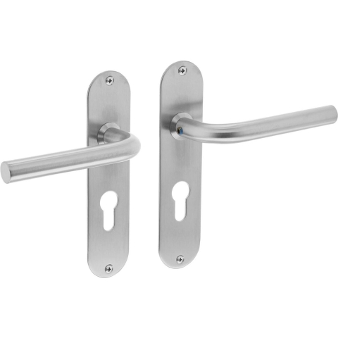 Intersteel Deurkruk Recht op Schild Ovaal PC55 RVS