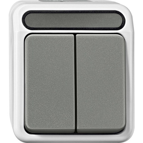 Merten 4074980 AquaStar Compleet Serieschakelaar spatwaterdicht Lichtgrijs 1 stuks 1 stuk(s)