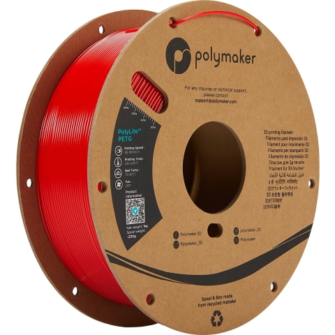 Polymaker PA02004 PolyLite Filament PLA kunststof 1.75 mm 1000 g Rood 1 stuk(s)