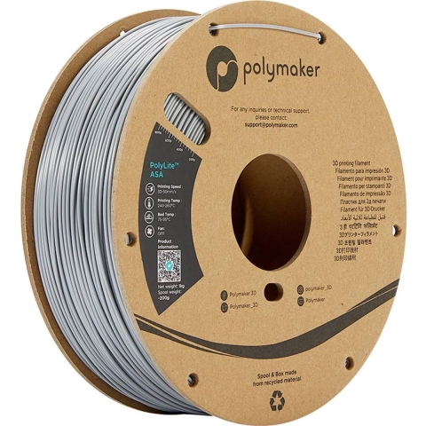 Polymaker PF01003 PolyLite Filament ASA UV-bestendig, Weerbestendig, Hittebestendig 1.75 mm 1000 g Grijs 1 stuk(s)