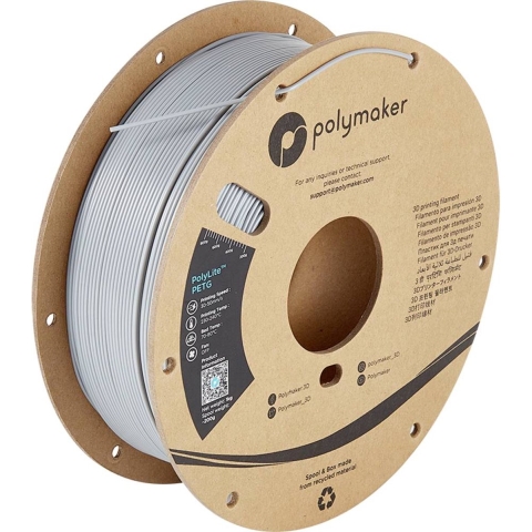 Polymaker PB01003 PolyLite Filament PETG Hittebestendig, Hoge treksterkte 1.75 mm 1000 g Grijs 1 stuk(s)