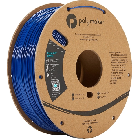 Polymaker PB01007 PolyLite Filament PETG Hittebestendig, Hoge treksterkte 1.75 mm 1000 g Blauw 1 stuk(s)
