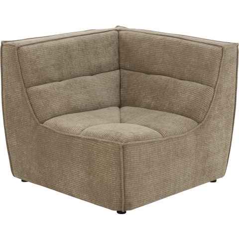 J-line - HoekFauteuil Grid Donker Taupe - 98x98x83cm
