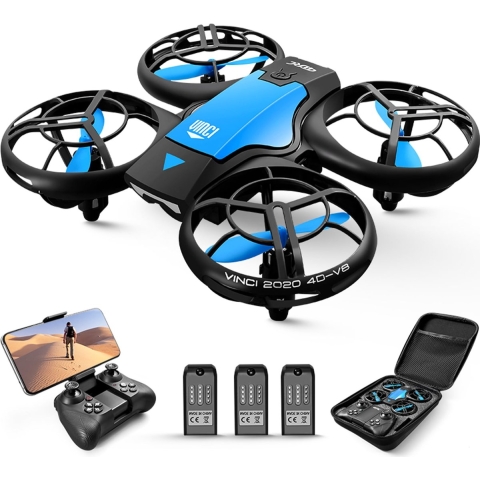 4DRC 4DRC V8 blue compacte mini drone met camera fly more kit