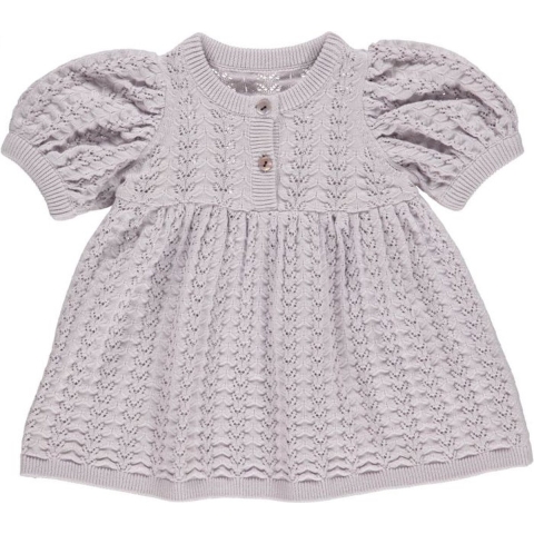 Müsli Jurk - Gebreid - Naald uit - Soft Lila - Müsli - 74 - Jurk