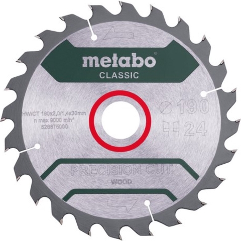 Metabo Accessoires Cirkelzaagblad | Precision Cut Classic | 190x30mm | Z24 WZ 15° - 628675000