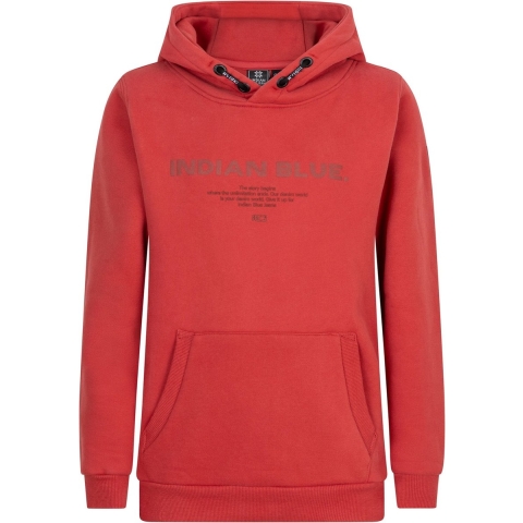 Indiaas Blue Jeans Hoodie - Ibjns - Vervaagd rood - Indian Blue Jeans - 8 jaar (128) - Hoodie