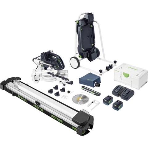 Festool KSC 60 EB 5,0 I-UG-Set KAPEX 2x18V Accu-afkortzaag Set (2x 5.0Ah Accu) Met Onderstel