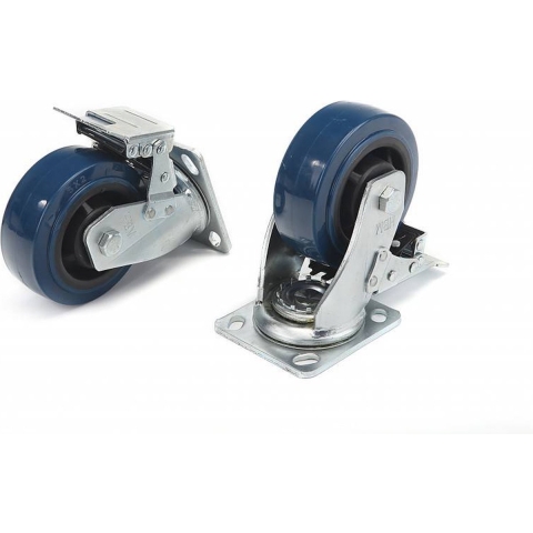 HBM PROFI 125 mm zwenkwiel met rem (4 stuks)