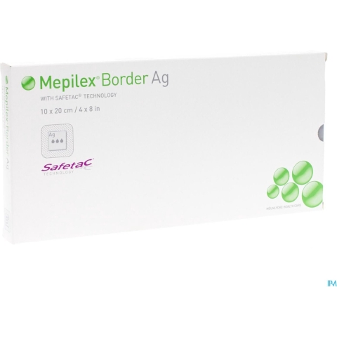 Mepilex Border Ag Schuimverband 10 x 20 cm | 5 stuks