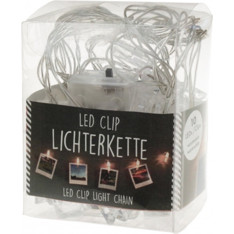 6x stuks kerstkaarten ophangen lichtslingers met Led knijpertjes 150 cm -