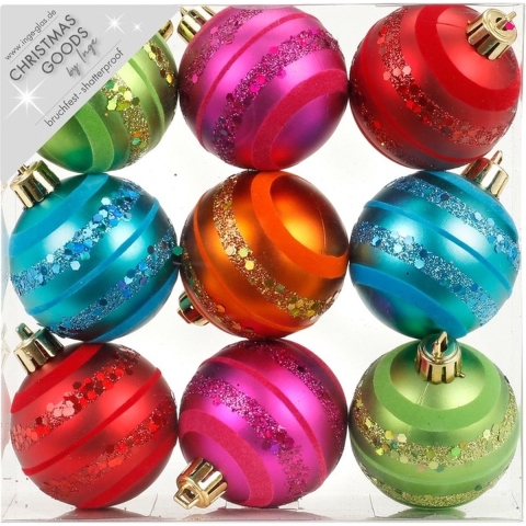 27x Gekleurde mix kunststof kerstballen pakket 6 cm -