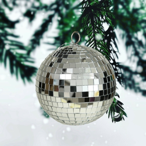 Grote discobal kerstballen - 3x - zilver - 15 cm - kunststof -