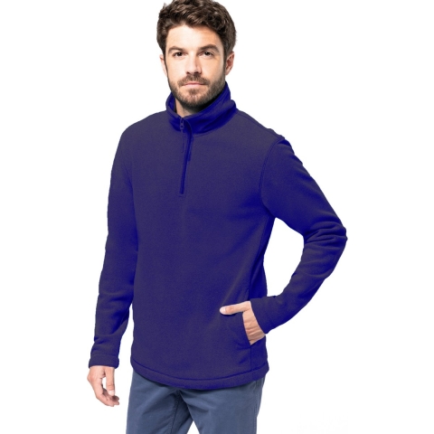 Fleece trui - indigo blauw - warme sweater - voor heren - polyester 2XL -