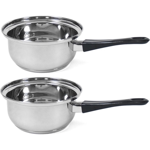 Set van 2x stuks steelpannen/sauspannen London 18 cm -
