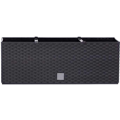Bloembak/plantenbak met irrigatiesysteem - Rato - antraciet - 60 x 25 x 24 cm -