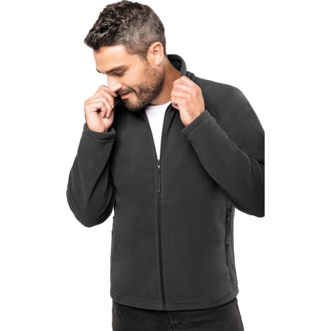 Fleece vest met rits - antraciet - warme sweater - trui - heren - polyester M -