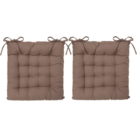 Atmosphera Stoelkussen - 6x - taupe - katoen - 38 x 6 cm - zitkussen -