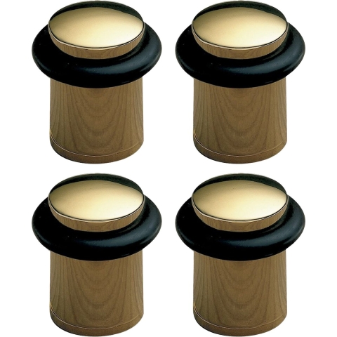 AMIG Deurstopper/deurbuffer - 4x - D20mm - inclusief schroeven - goud -