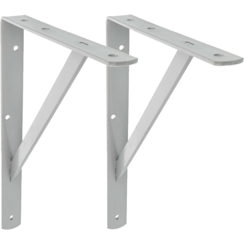 AMIG Plankdrager/planksteun van metaal - 2x - gelakt grijs - H600 x B375 mm - Tot 150 kg -