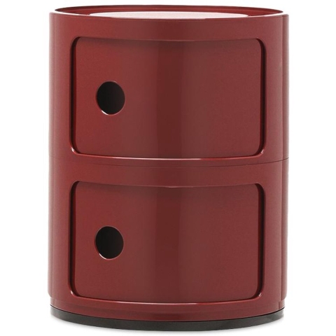 Kartell Componibili Kast Nachtkastje Medium (2 Comp.)Ø32 Bordeaux
