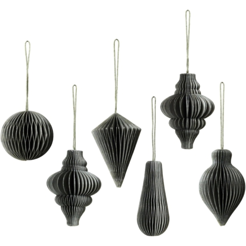 Broste Copenhagen Christmas Mix Papieren Roodtbal Ornament Set Van 6 Thyme