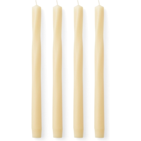 Audo Copenhagen Twist Tapered Kaarsen H30 Set Van 4 Ivory